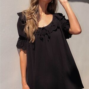 Show Me Your MuMu Black Ruffle toulose dress